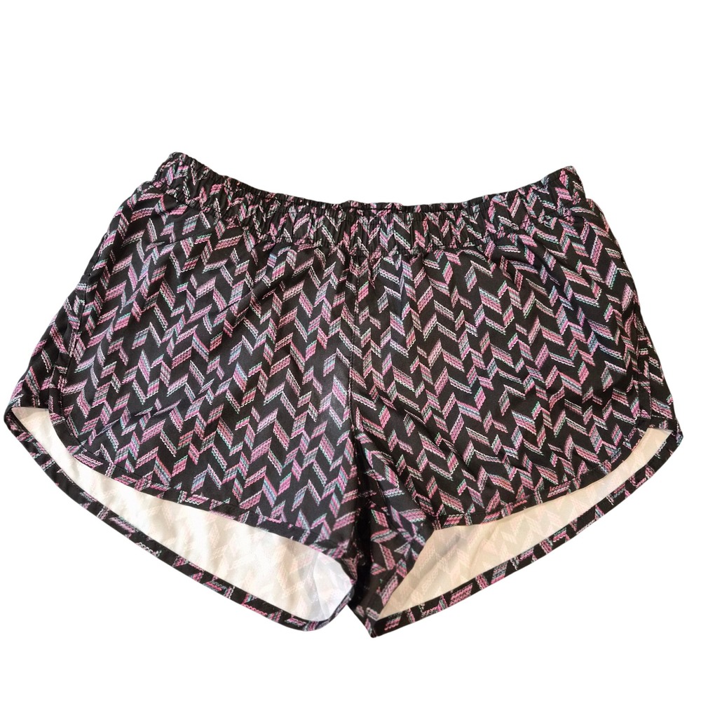 Old Navy Active Go-Dry Running Shorts Womens Small Pink Teal Chevron S/604761-18